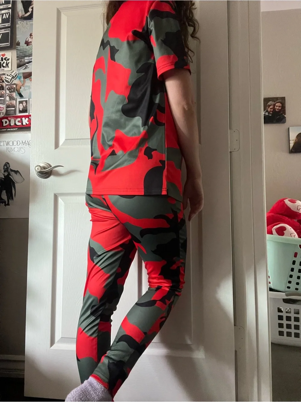 NWOT Red & Green Camo Matching Set